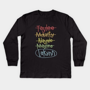 chalkboard mom Kids Long Sleeve T-Shirt